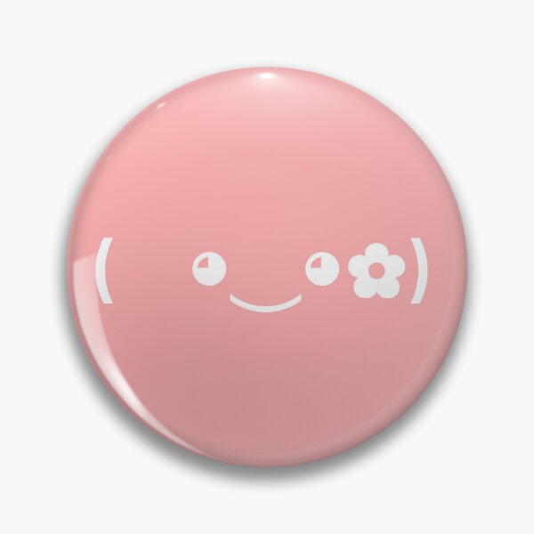 Item preview, Cute kaomoji with a white flower in a pink background designed and sold by Soft-Maiot.