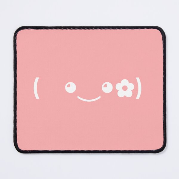 Item preview, Cute kaomoji with a white flower in a pink background designed and sold by Soft-Maiot.