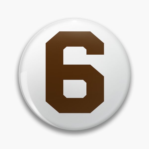 Item preview, Number 6, Brown six, Sports number 6 designed and sold by TheCultStuff.