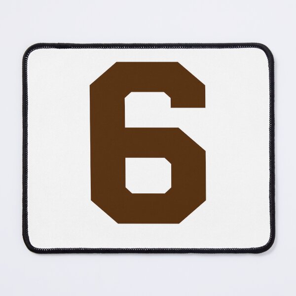Item preview, Number 6, Brown six, Sports number 6 designed and sold by TheCultStuff.