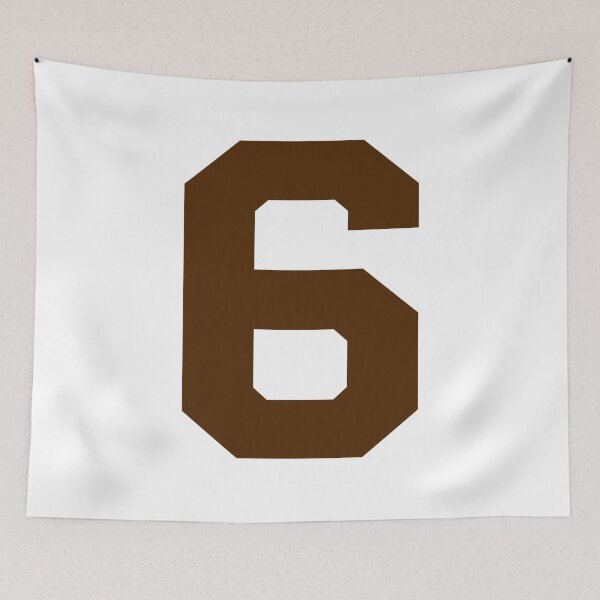Item preview, Number 6, Brown six, Sports number 6 designed and sold by TheCultStuff.