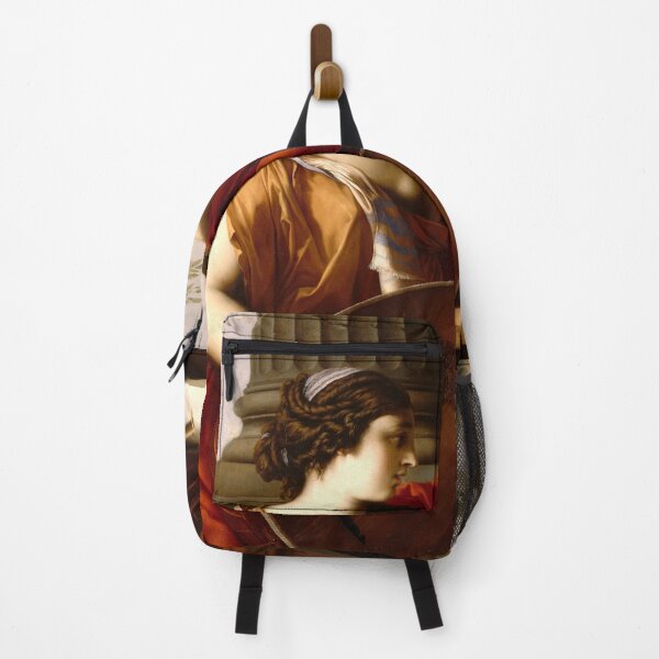 Item preview, Allegory of Music female musician playing theorbo (a kind of lute) by antique architecture columns classical art designed and sold by Lady-Frost.