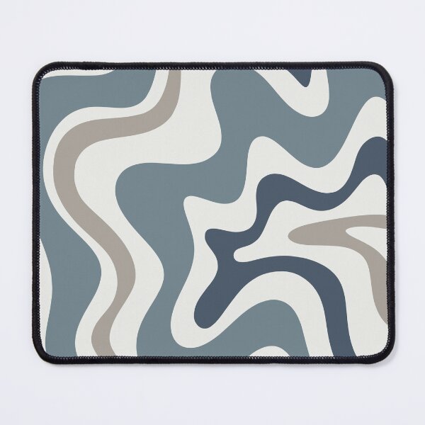 Aperçu de l'œuvre Liquid Swirl Abstract Contemporary en gris bleu neutre sur presque blanc créée et vendue par kierkegaard.