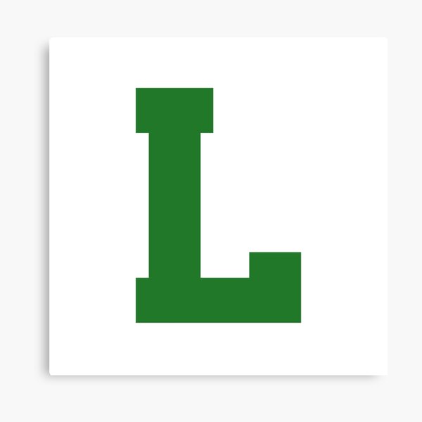 alphabet green m sports letter m canvas print by thecultstuff redbubble