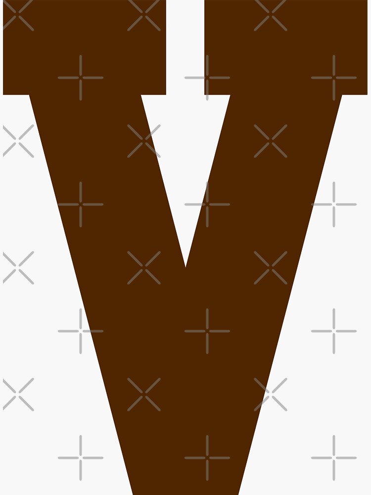 "Alphabet, Brown V, Sports letter V" Sticker by TheCultStuff Redbubble