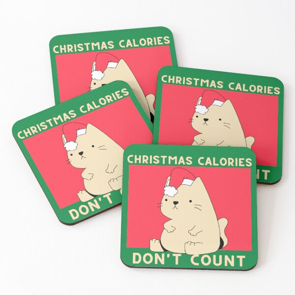 Item preview, Christmas Calories Dont Count Cute Chubby Cat designed and sold by quinellie.