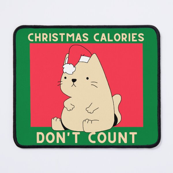 Item preview, Christmas Calories Dont Count Cute Chubby Cat designed and sold by quinellie.