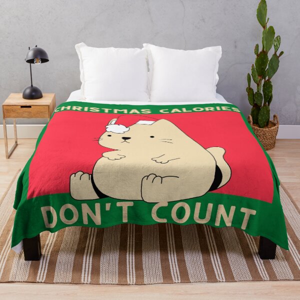 Item preview, Christmas Calories Dont Count Cute Chubby Cat designed and sold by quinellie.