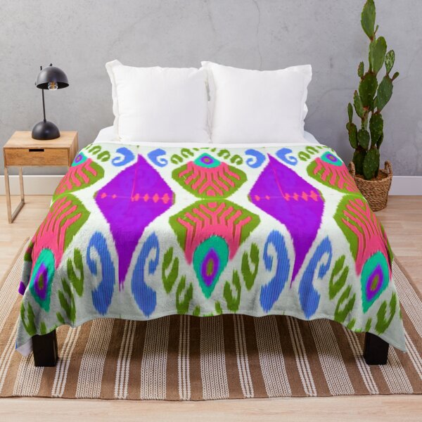 Item preview, Beautiful flower Uzbek ikat patterns - Ikat designed and sold by LeFabriqueOuz.