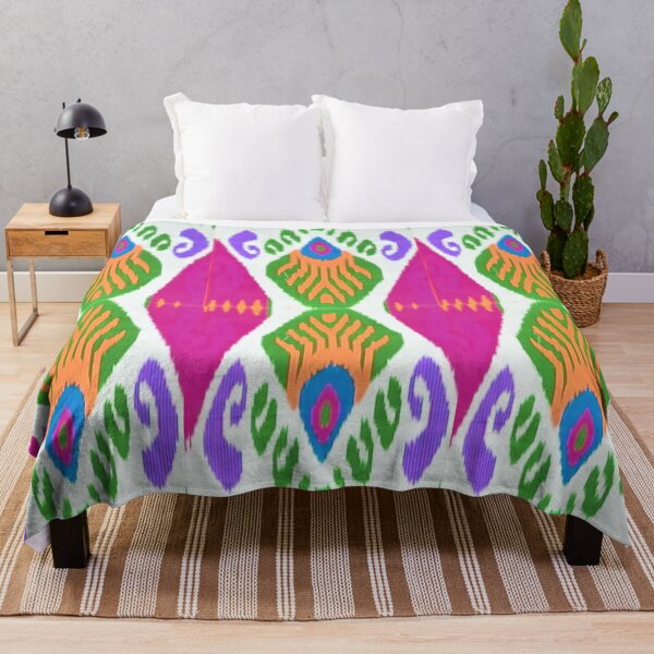 Item preview, Beautiful flower Uzbek ikat patterns - Ikat designed and sold by LeFabriqueOuz.