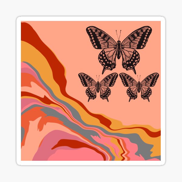 Psychedelic Butterfly Sticker For Sale By Shelbynicoleart Redbubble