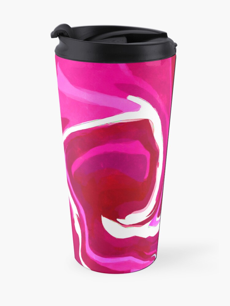 Alternate view of Raspberry Ripple Watercolour Abstract Art Travel Coffee Mug