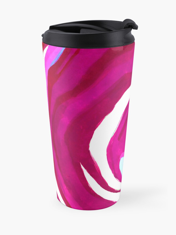 Alternate view of Raspberry Ripple Watercolour Abstract Art Travel Coffee Mug