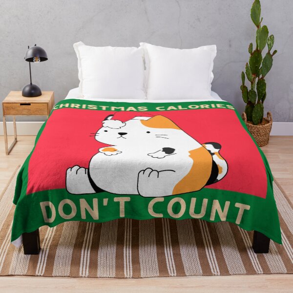 Item preview, Christmas Calories Dont Count Cute Chubby Calico Cat designed and sold by quinellie.