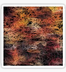 psychedelic camouflage sketching abstract pattern in brown orange and black Sticker