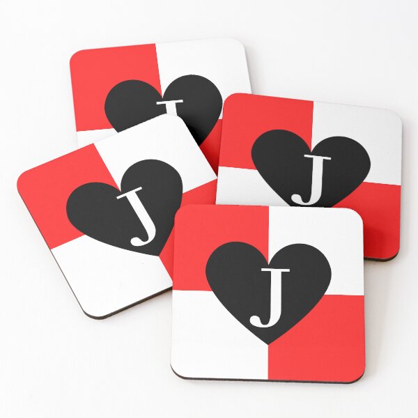 Item preview, Playing Cards, Solitaire, Jack of hearts Black, Red and White Background, Jack, J, Cute, Checkered designed and sold by Ellecher23.