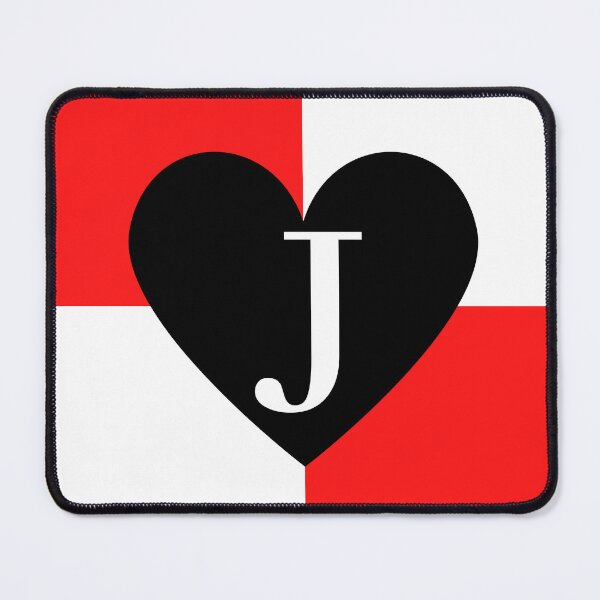 Item preview, Playing Cards, Solitaire, Jack of hearts Black, Red and White Background, Jack, J, Cute, Checkered designed and sold by Ellecher23.