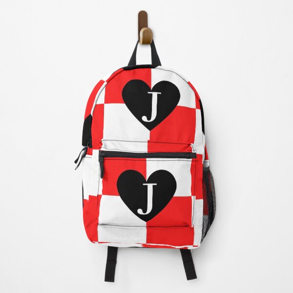 Item preview, Playing Cards, Solitaire, Jack of hearts Black, Red and White Background, Jack, J, Cute, Checkered designed and sold by Ellecher23.