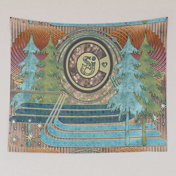 Item preview,  SCI Mysterious Forest String Cheese Incident Retro Rising Sun Sunset Lasers  Enchanted Psychedelic Festival designed and sold by Shayna Westfall.