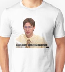 Camiseta unisex Jim Halpert - Osos, remolachas, battlestar galactica
