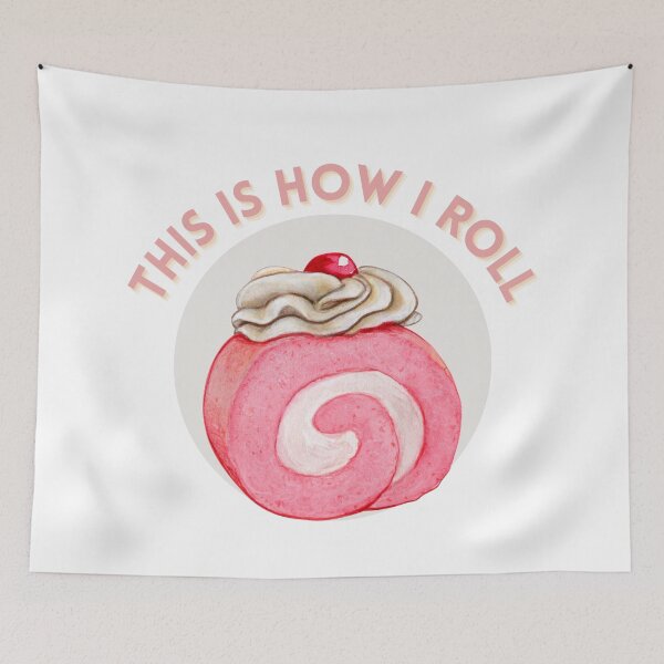 Item preview, This Is How I Roll Active Pink Cake Roll with Cream and Berry designed and sold by Levated.