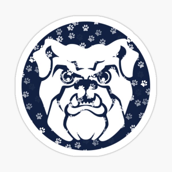 Butler University Blue The Bulldog Logo Cornhole Decal