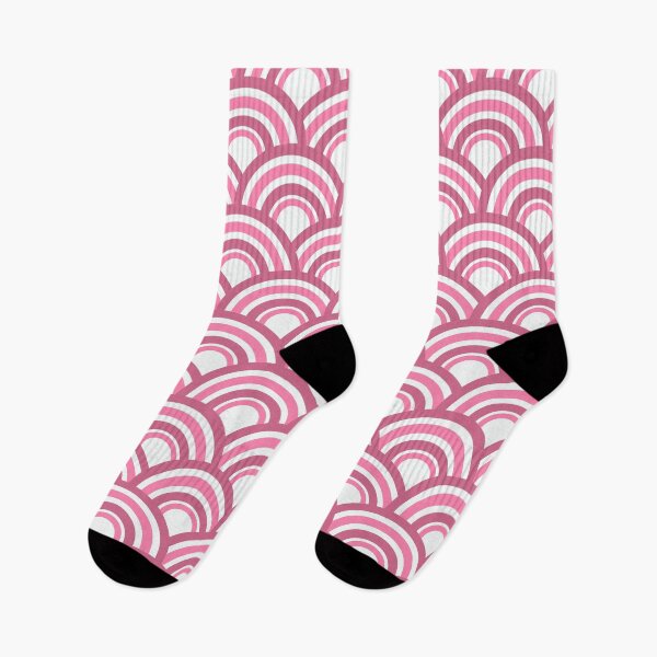 Item preview, Japanese Seigaiha wave seamless pattern on pink large designed and sold by shaminia.