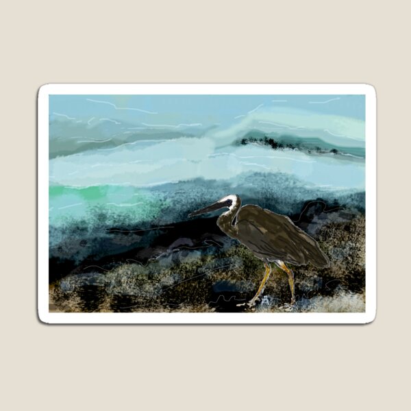 Heron - night Magnet
