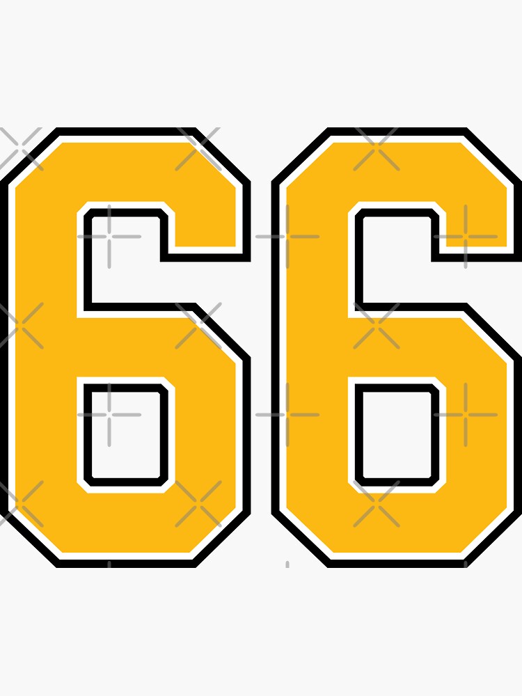  Yellow Number 66 Lucky Sports Jersey Sixty Six Sticker For Sale By 