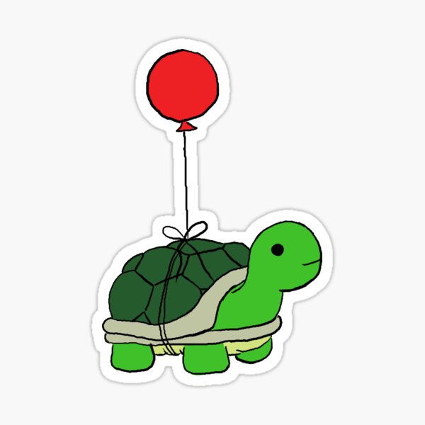 Turtle with red balloon Sticker