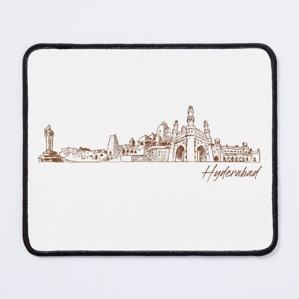 Item preview, Hyderabad hand drawn skyline designed and sold by chrlalexandru.