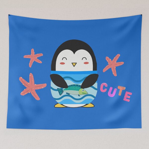 Item preview, Adorable Antarctica Penguin Eating Seafood designed and sold by Cawaiico.