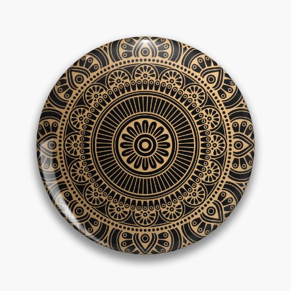 Item preview, Black Gold Mandala Pattern Illustration With Gold Shimmer designed and sold by Vic Torys ☆.