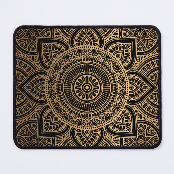 Item preview, Black Gold Mandala Pattern Illustration With Gold Shimmer designed and sold by Vic Torys ☆.