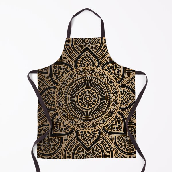 Item preview, Black Gold Mandala Pattern Illustration With Gold Shimmer designed and sold by Vic Torys ☆.