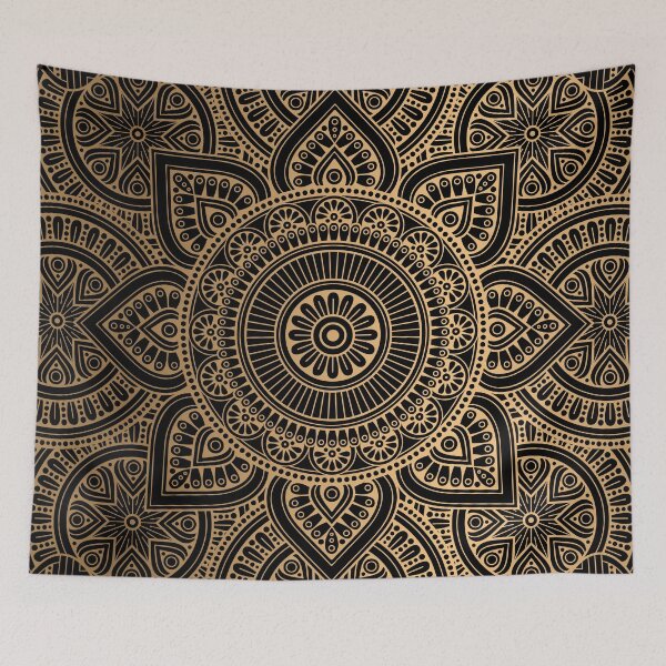Item preview, Black Gold Mandala Pattern Illustration With Gold Shimmer designed and sold by Vic Torys ☆.