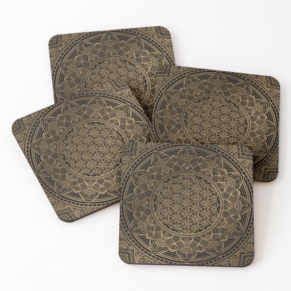 Item preview, The Flower of Life Black Gold Mandala designed and sold by Vic Torys ☆.