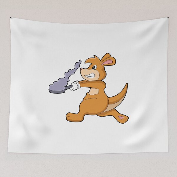 Item preview, Kangaroo as Cook with Pan designed and sold by Snabdesign84.