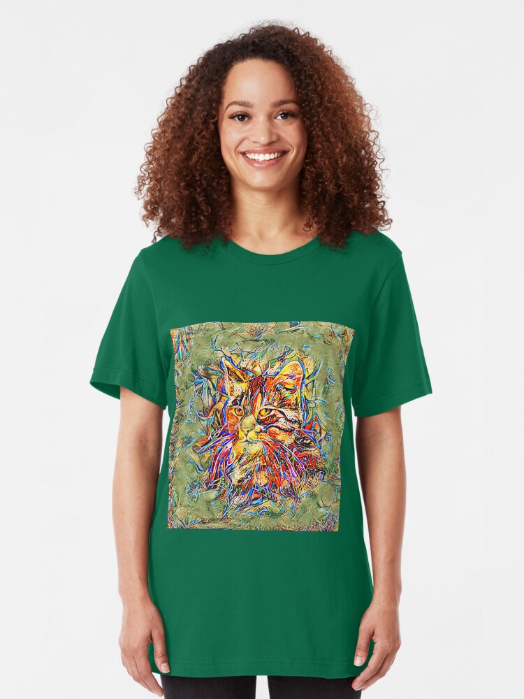 Alternate view of Ninja Cat. Deep Neural Networks #Art Slim Fit T-Shirt