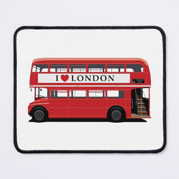 Artikelvorschau, Roter Londoner Bus mit „I Love London“-Banner entworfen und verkauft von STUDIO-72.