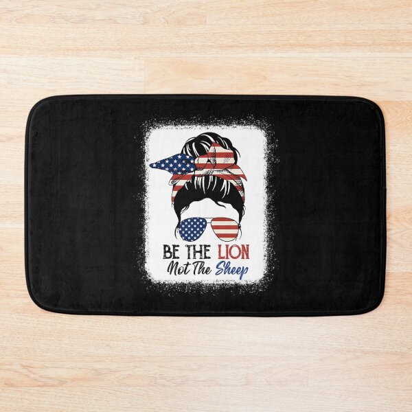 Item preview, Be The Lion Not The Sheep American Flag Sunglasses Messy Bun designed and sold by davetmccall.