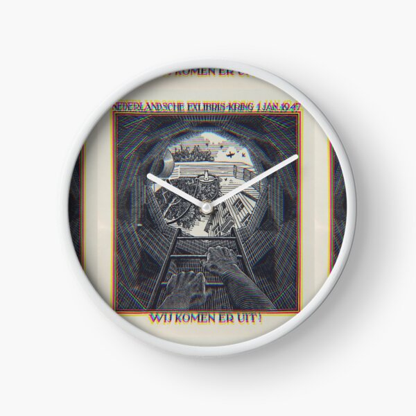 Escher - New Year's Greeting Card (Well) Clock