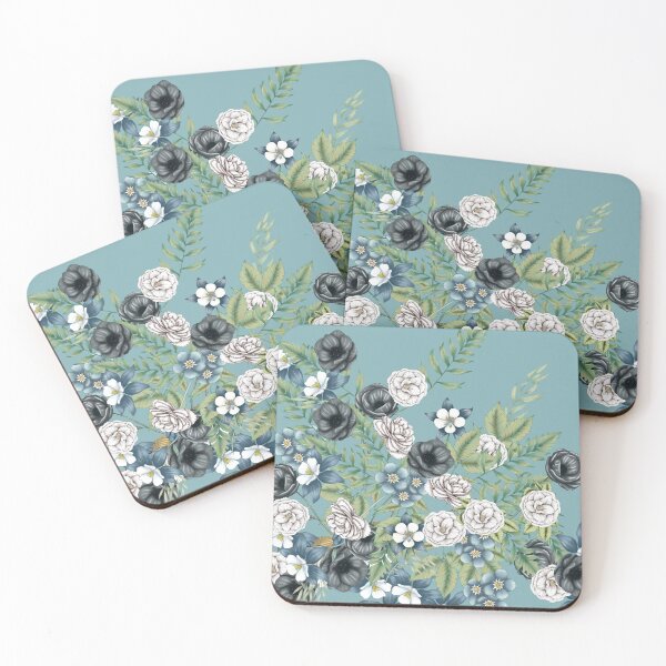 Artikelvorschau, Spring Florals on Teal entworfen und verkauft von meggydesigns.