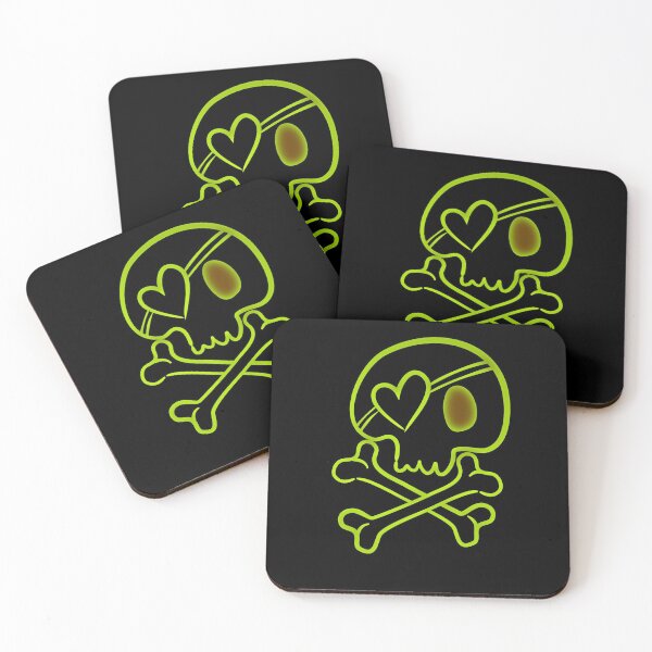 Item preview, Skull crossbones green light Scary Dark Man Spooky Horror Bones Rock Gothic Occult Punisher  designed and sold by BestDesign87.