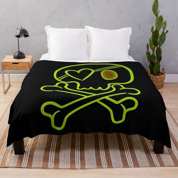 Item preview, Skull crossbones green light Scary Dark Man Spooky Horror Bones Rock Gothic Occult Punisher designed and sold by BestDesign87.