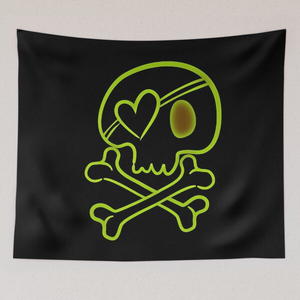 Item preview, Skull crossbones green light Scary Dark Man Spooky Horror Bones Rock Gothic Occult Punisher  designed and sold by BestDesign87.