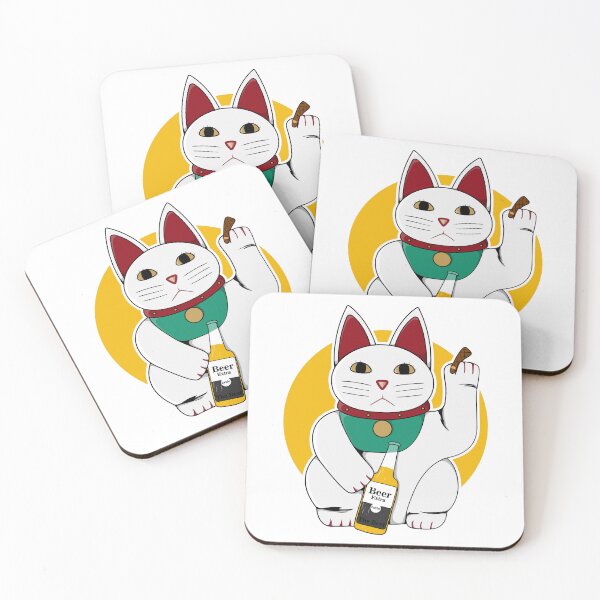 Item preview, lucky chinese cat on chill with beer and cigarrete designed and sold by Perfunctory77.