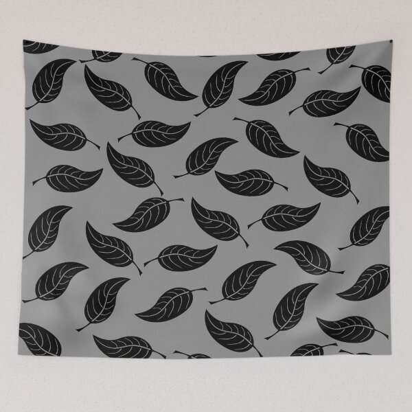 Item preview, Grey and Black Abstract Leaves Pattern designed and sold by TacticTees.