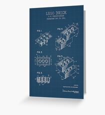 Lego Brick Blueprint Greeting Card