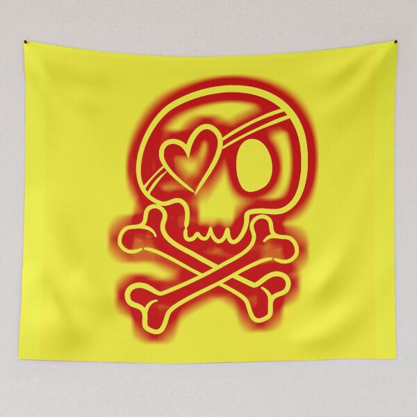 Item preview, Skull crossbones red light Scary Dark Man Spooky Horror Bones Rock Gothic Occult Punisher  designed and sold by BestDesign87.